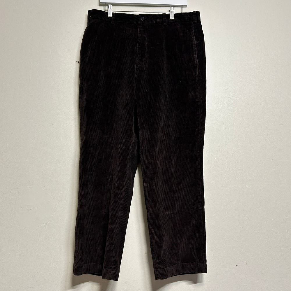 Brooks Brothers Hudson Corduroy Pants Mens 36x30 Dark Brown Wide Wale Cotton